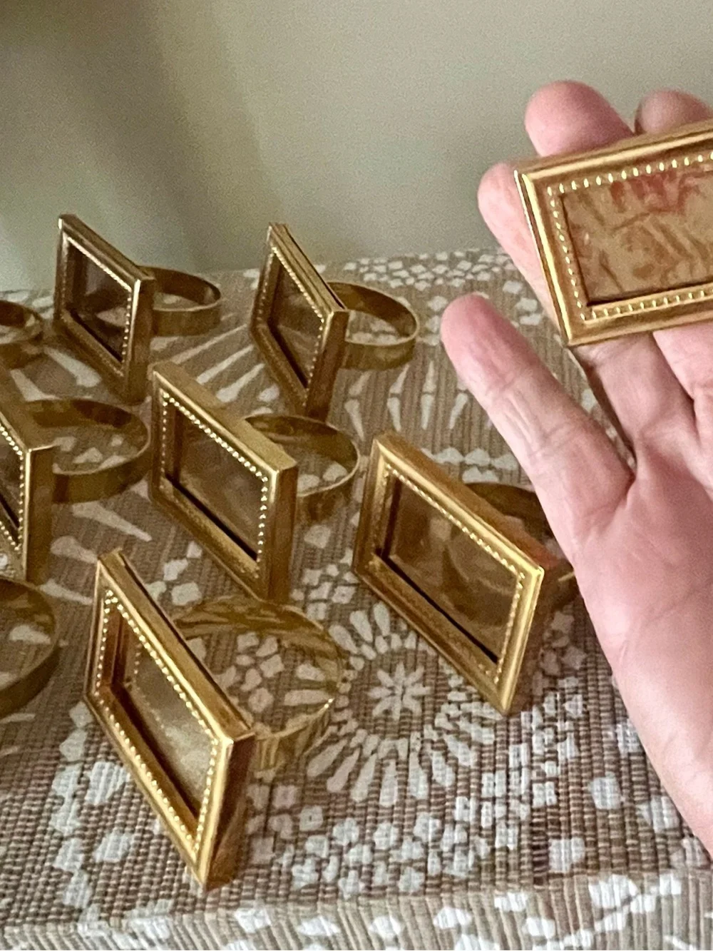 Gold Napkin Ring Set with Name Place Windows: 10 for Parties, Wedding, Holidays!